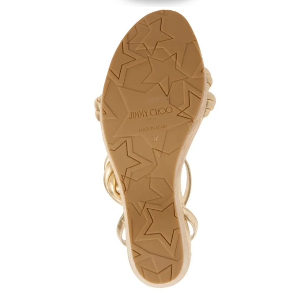 NIB $695 Jimmy Choo Diosa Platform Wedge Sandal (Women) in Gold ! - Picture 6 of 6